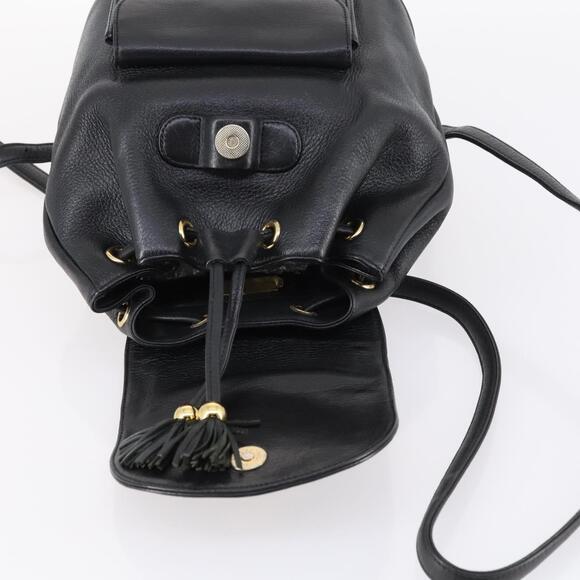MCM Studs Backpack Leather Black Gold Auth 144411 main image 15